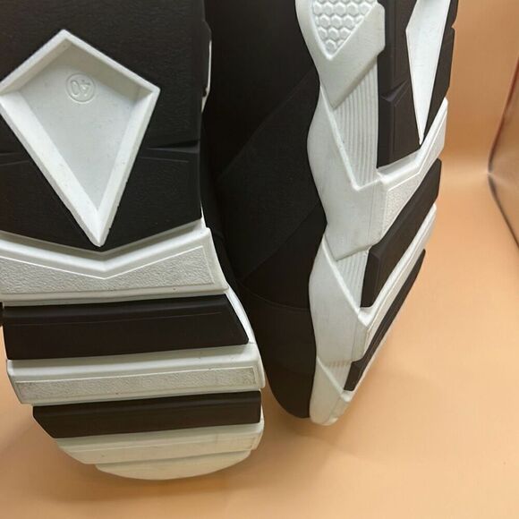 Norma J Baker Women's 40 Pull On Sock Sneakers Black White Chunky Streetwear New - Picture 6 of 14